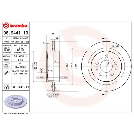 08.9441.10 - Brake Disc 