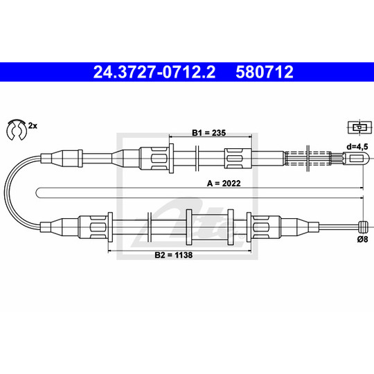 24.3727-0712.2 - Cable, parking brake 