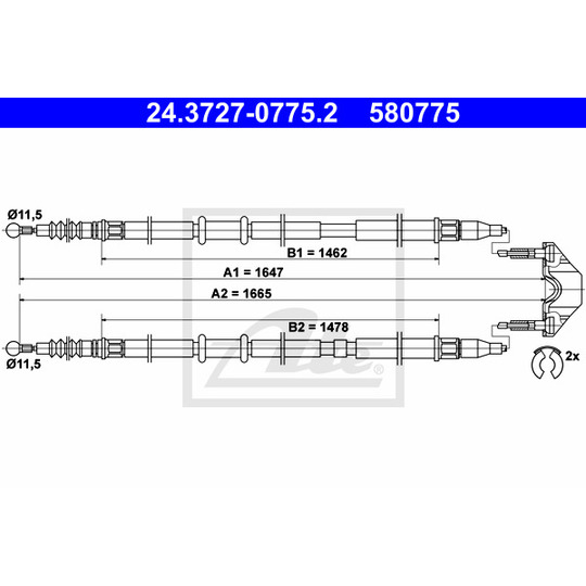 24.3727-0775.2 - Cable, parking brake 