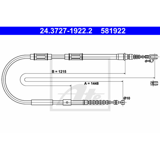 24.3727-1922.2 - Cable, parking brake 