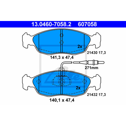 13.0460-7058.2 - Brake Pad Set, disc brake 