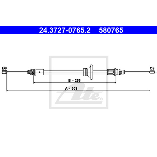 24.3727-0765.2 - Cable, parking brake 