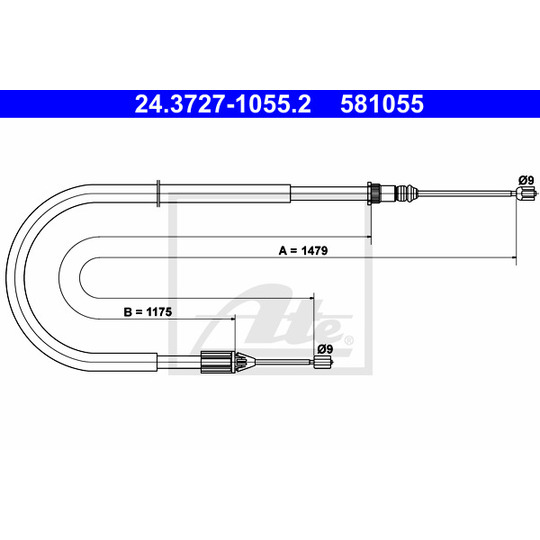 24.3727-1055.2 - Cable, parking brake 