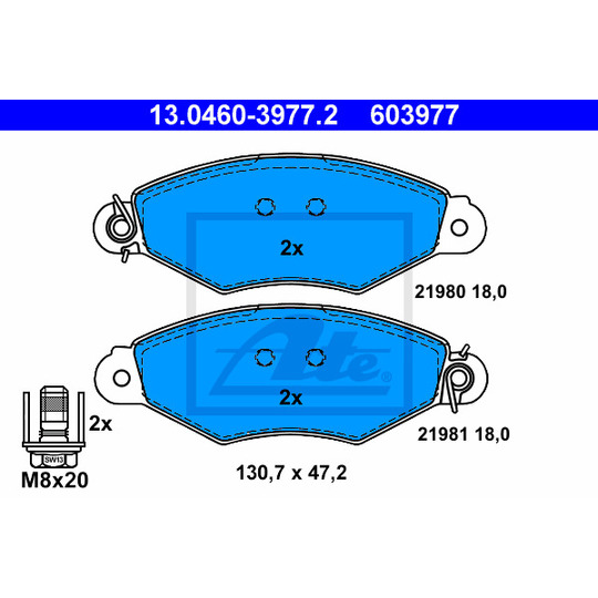 13.0460-3977.2 - Brake Pad Set, disc brake 