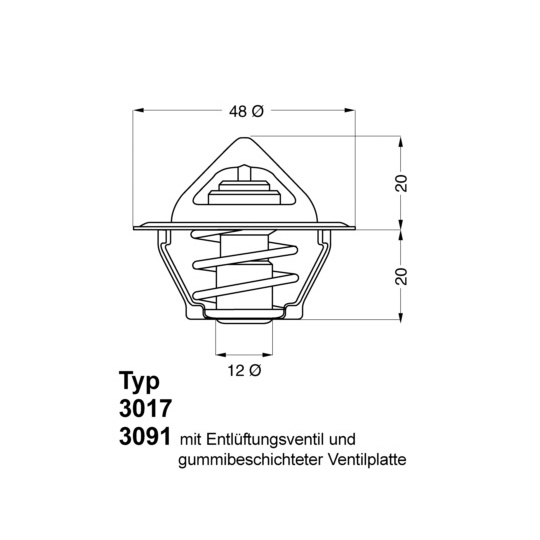 3017.87D50 - Thermostat, coolant 