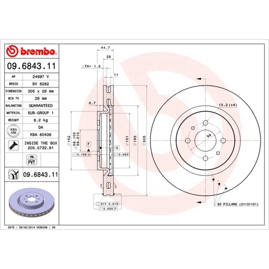 09.6843.11 - Brake Disc 