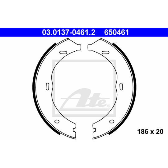 03.0137-0461.2 - Brake Shoe Set, parking brake 