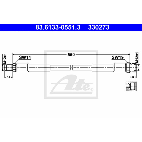 83.6133-0551.3 - Brake Hose 