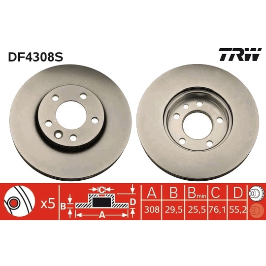 DF4308S - Brake Disc 