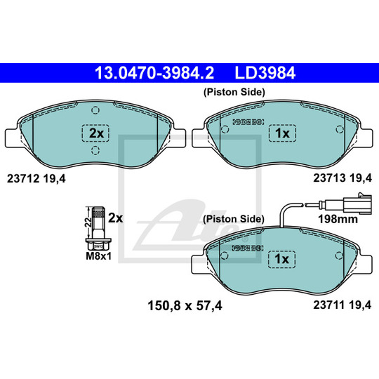 13.0470-3984.2 - Brake Pad Set, disc brake 