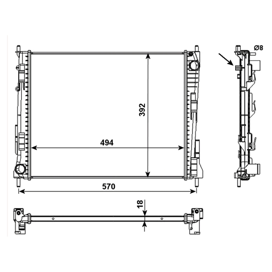 53992 - Radiator, engine cooling 