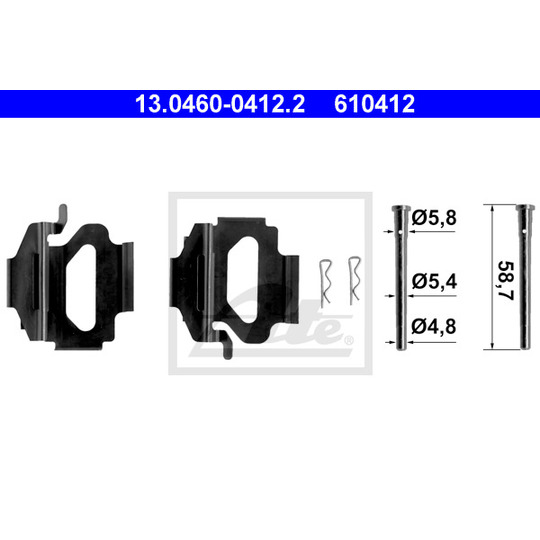 13.0460-0412.2 - Accessory Kit, disc brake pad 