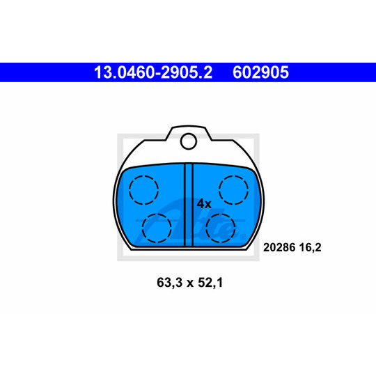 13.0460-2905.2 - Brake Pad Set, disc brake 