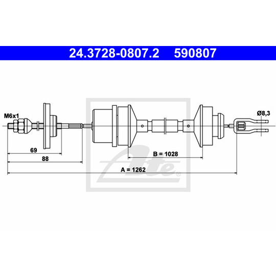 24.3728-0807.2 - Clutch Cable 