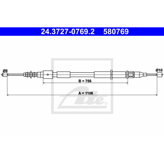 24.3727-0769.2 - Cable, parking brake 