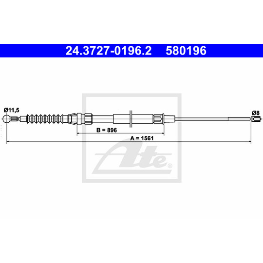 24.3727-0196.2 - Cable, parking brake 