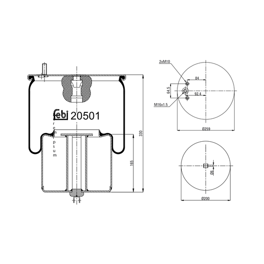 20501 - Bälgar, luftfjädring 