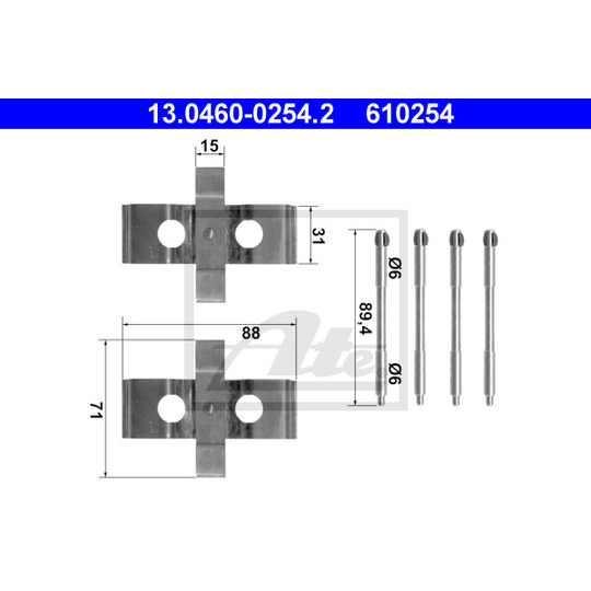 13.0460-0254.2 - Accessory Kit, disc brake pad 