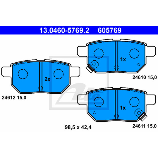 13.0460-5769.2 - Brake Pad Set, disc brake 