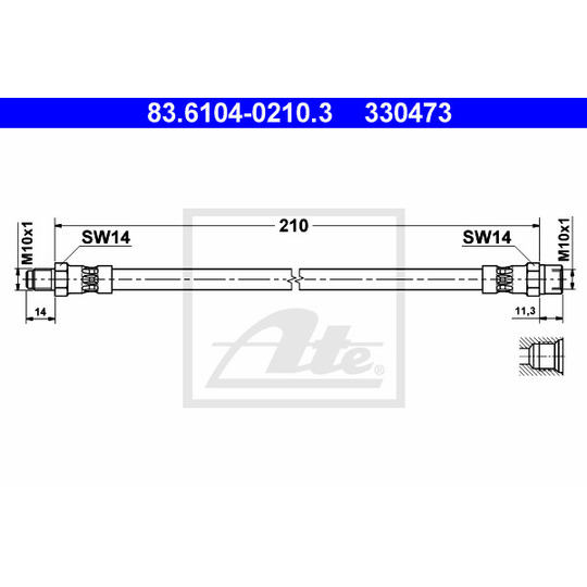 83.6104-0210.3 - Brake Hose 