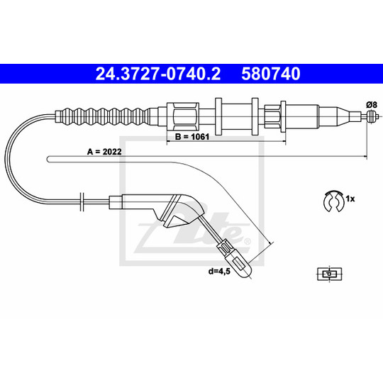 24.3727-0740.2 - Cable, parking brake 