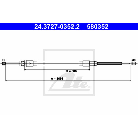 24.3727-0352.2 - Cable, parking brake 