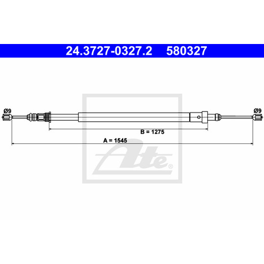 24.3727-0327.2 - Cable, parking brake 