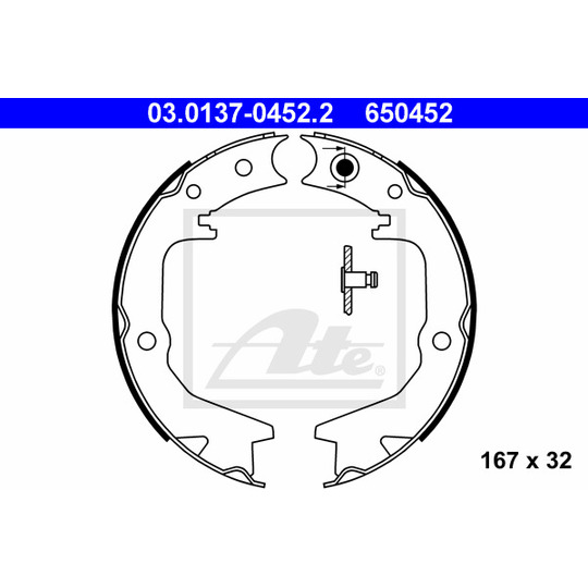 03.0137-0452.2 - Brake Shoe Set, parking brake 