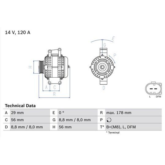 0 986 046 160 - Alternator 