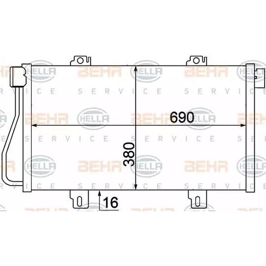 8FC 351 306-681 - Condenser, air conditioning 