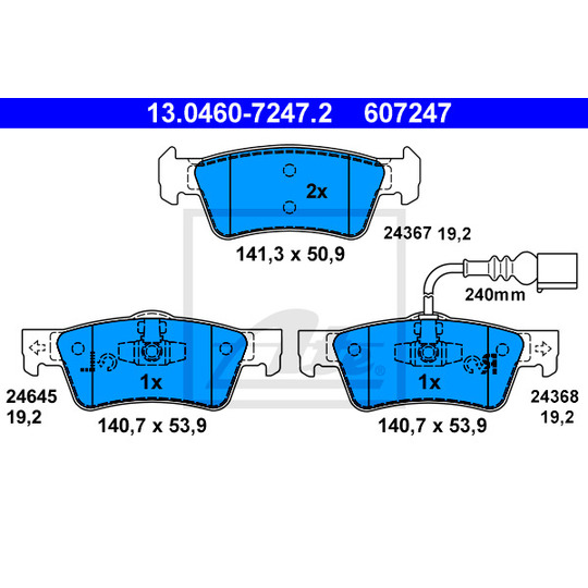 13.0460-7247.2 - Brake Pad Set, disc brake 