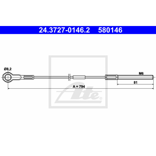 24.3727-0146.2 - Cable, parking brake 