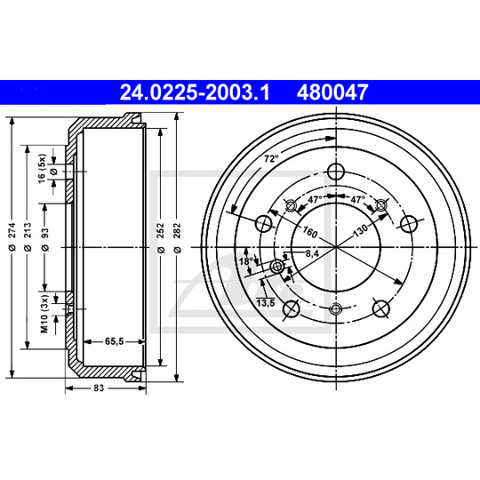 24.0225-2003.1 - Brake Drum 