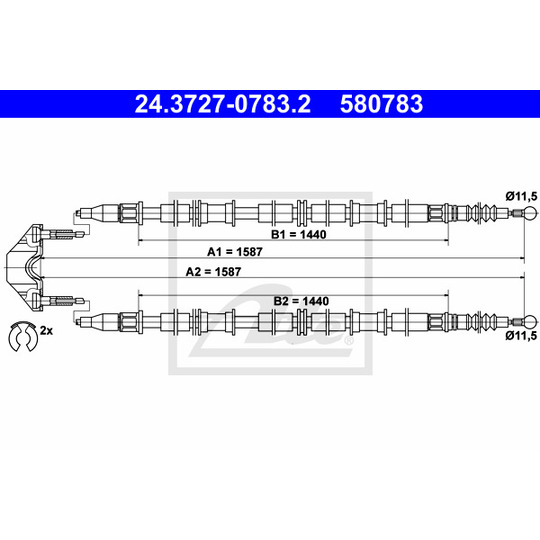24.3727-0783.2 - Cable, parking brake 