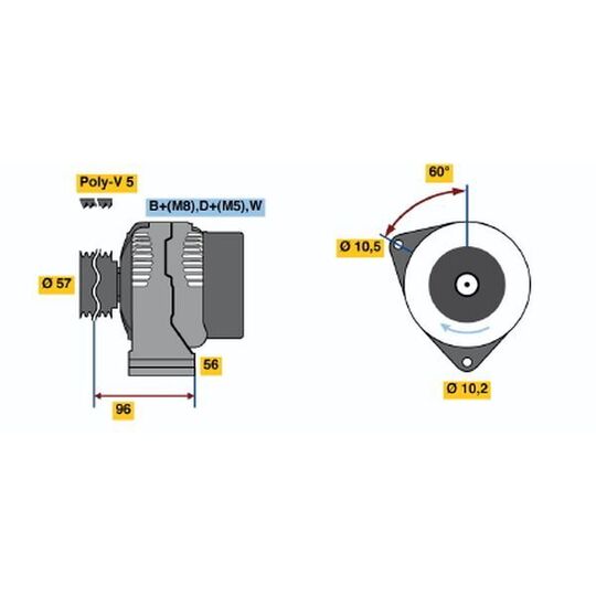 0 986 040 410 - Alternator 