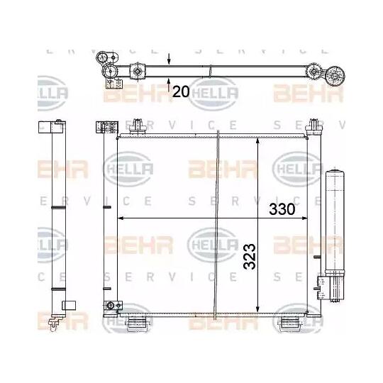 8FC 351 303-471 - Condenser, air conditioning 