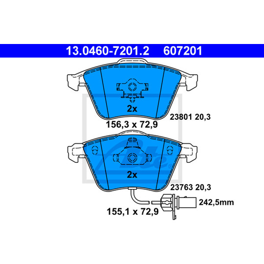 13.0460-7201.2 - Brake Pad Set, disc brake 
