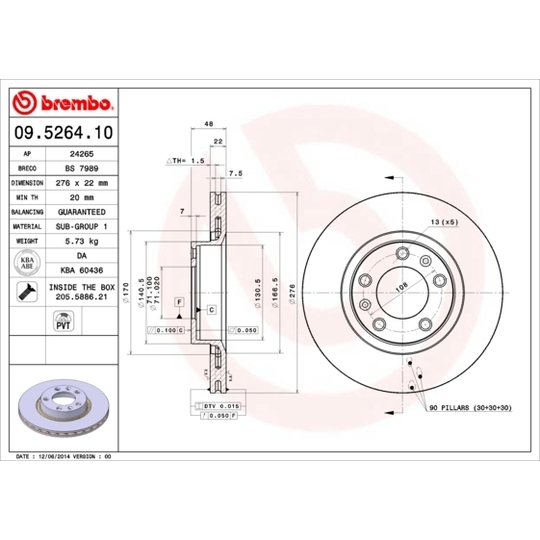 09.5264.10 - Brake Disc 