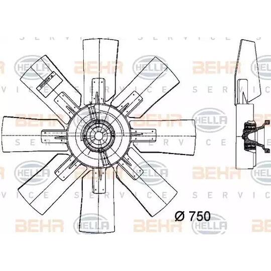 8MV 376 728-171 - Fan, radiator 
