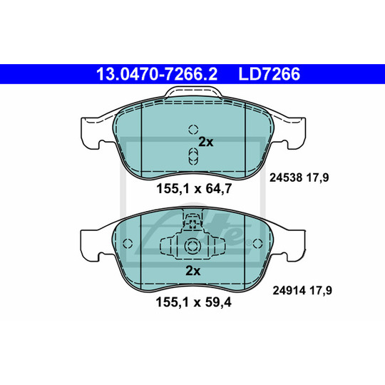 13.0470-7266.2 - Brake Pad Set, disc brake 