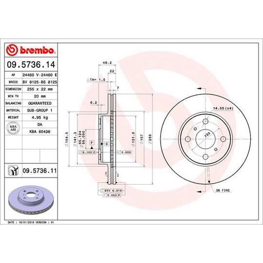 09.5736.14 - Brake Disc 