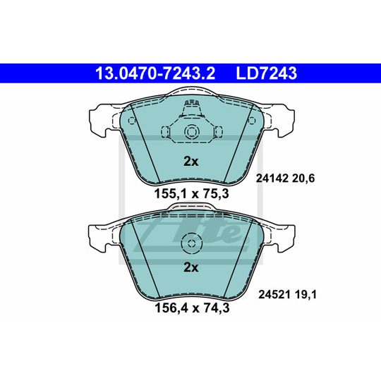 13.0470-7243.2 - Brake Pad Set, disc brake 