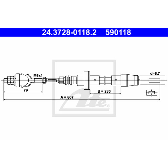 24.3728-0118.2 - Clutch Cable 