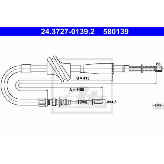 24.3727-0139.2 - Cable, parking brake 