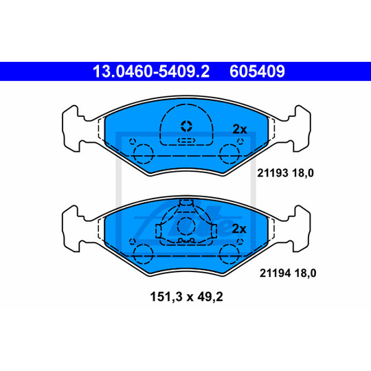13.0460-5409.2 - Brake Pad Set, disc brake 