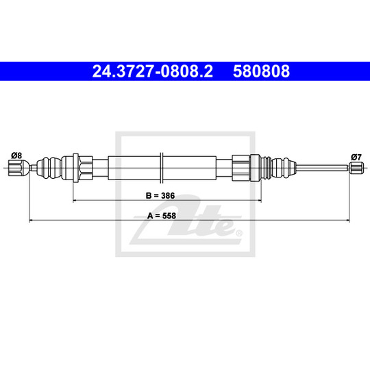 24.3727-0808.2 - Cable, parking brake 