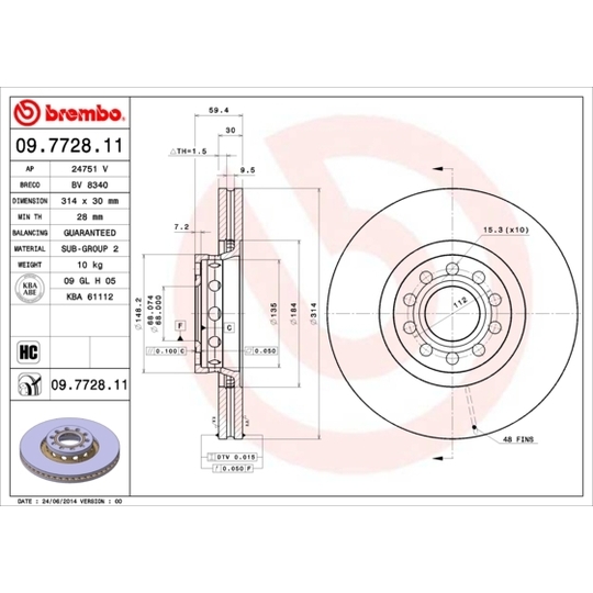 09.7728.11 - Brake Disc 