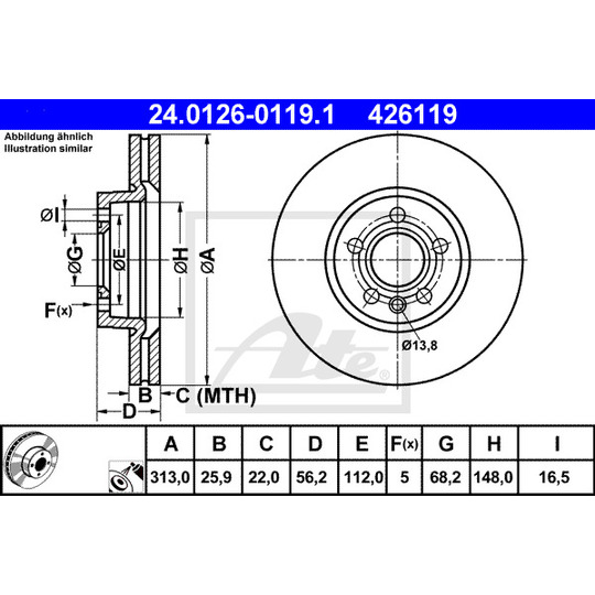 24.0126-0119.1 - Brake Disc 