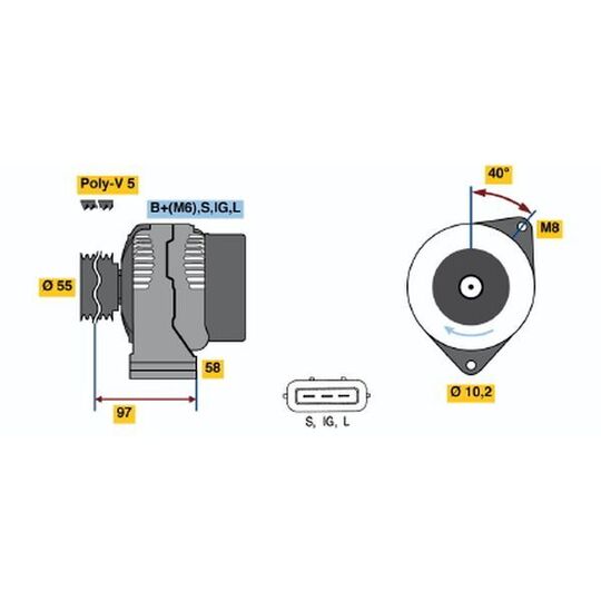 0 986 040 960 - Alternator 