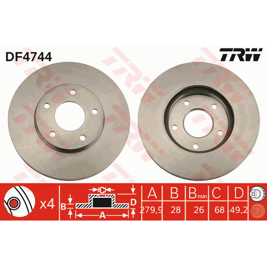 DF4744 - Brake Disc 